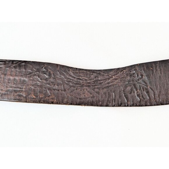 Vintage Tooled Leather Belt 47" Firefighter First Responder EMT Collectible Belt - Picture 8 of 8